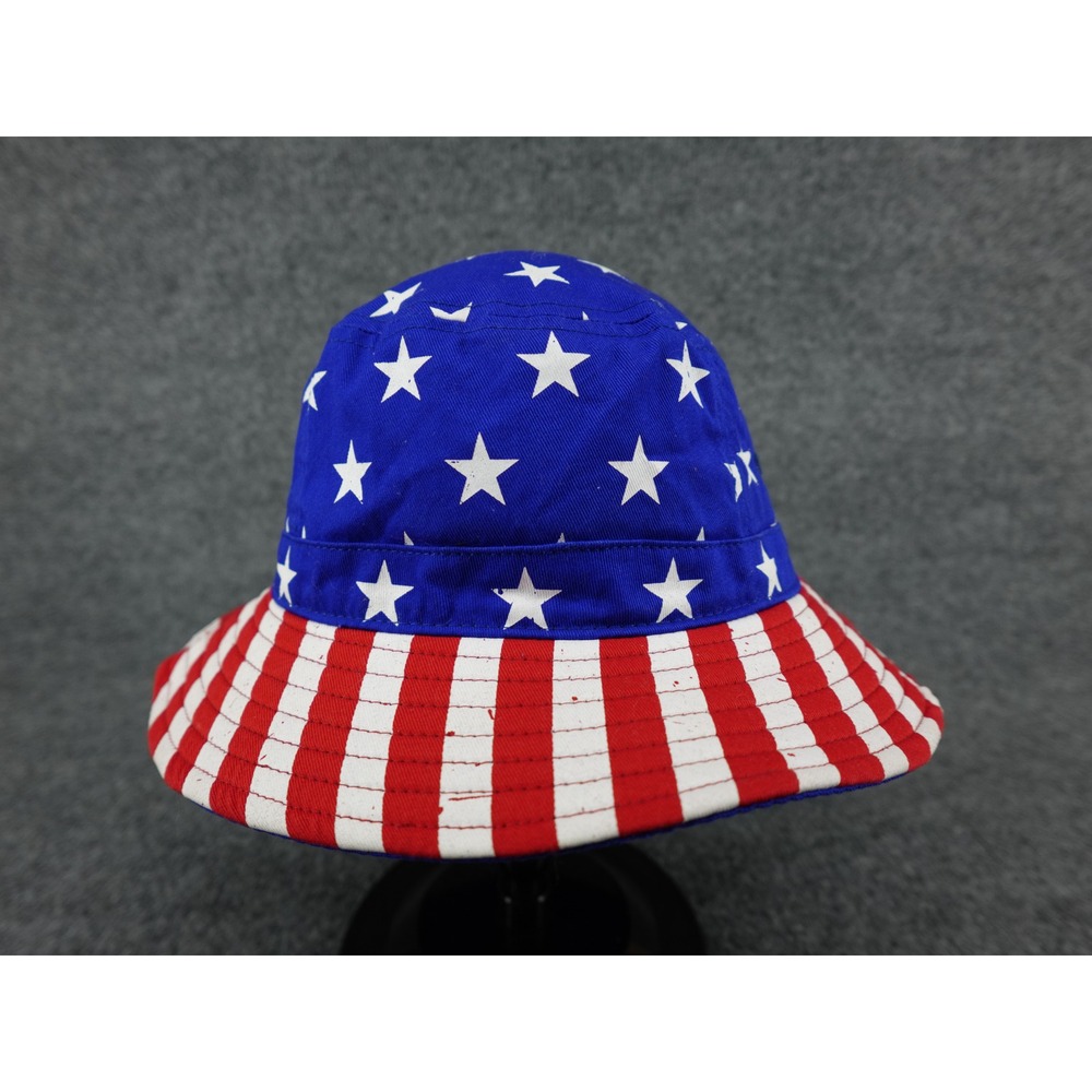 Outdoor Cap Bucket Hat Unisex OSFM Blue Red White Good Patriotic Stars Stripes